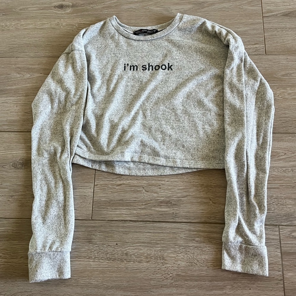 “I’m shook” cropped tee